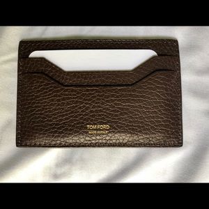 Tom Ford Leather Card Case, Chocolate